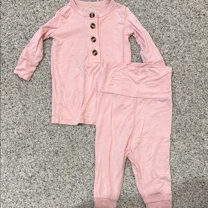 Lou Lou & Company Pink Henley Top and Pant Matching Set